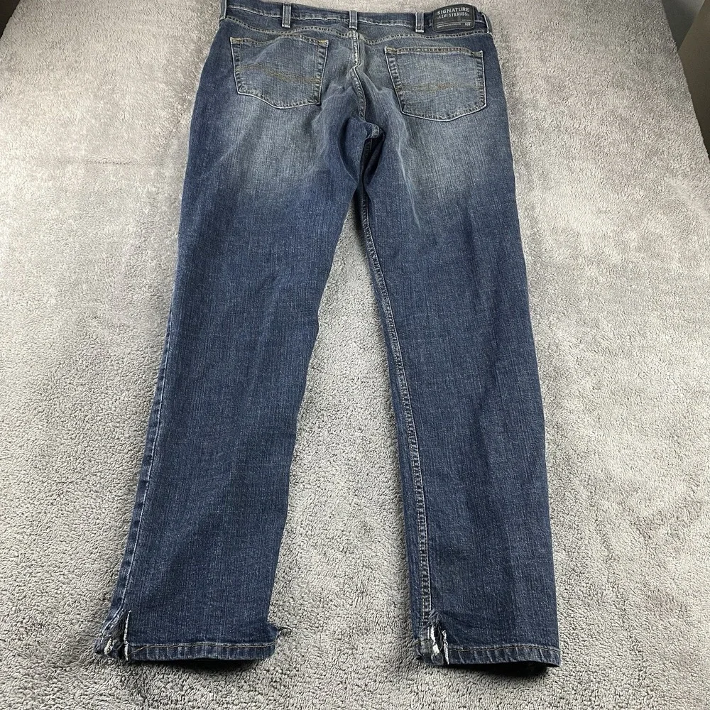 Signature Levis S37 Slim Jeans‎ Mens 38x32 Blue Medium Wash Denim Mid Rise